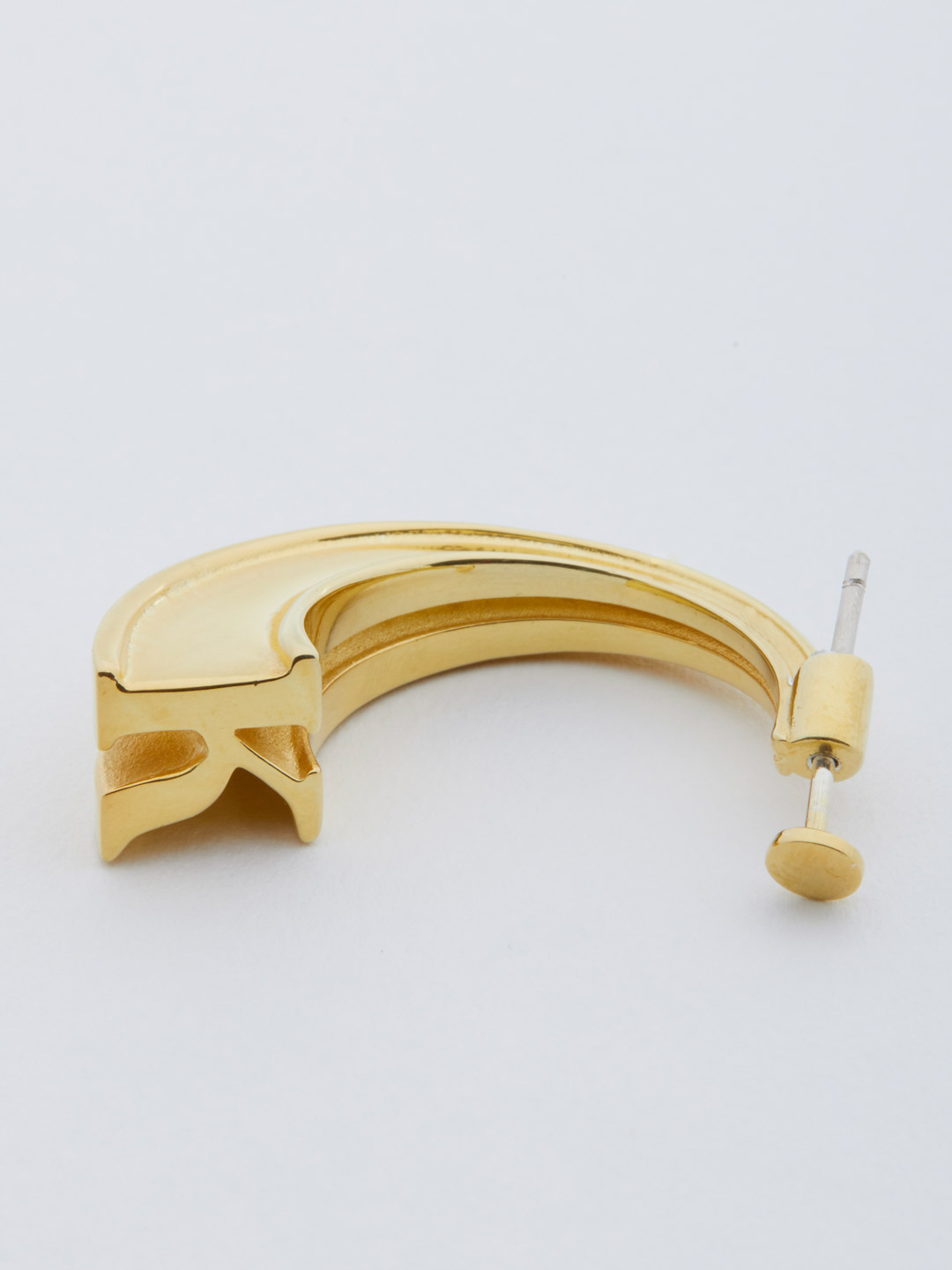 Alphabet Pierced Earring K  - Gold