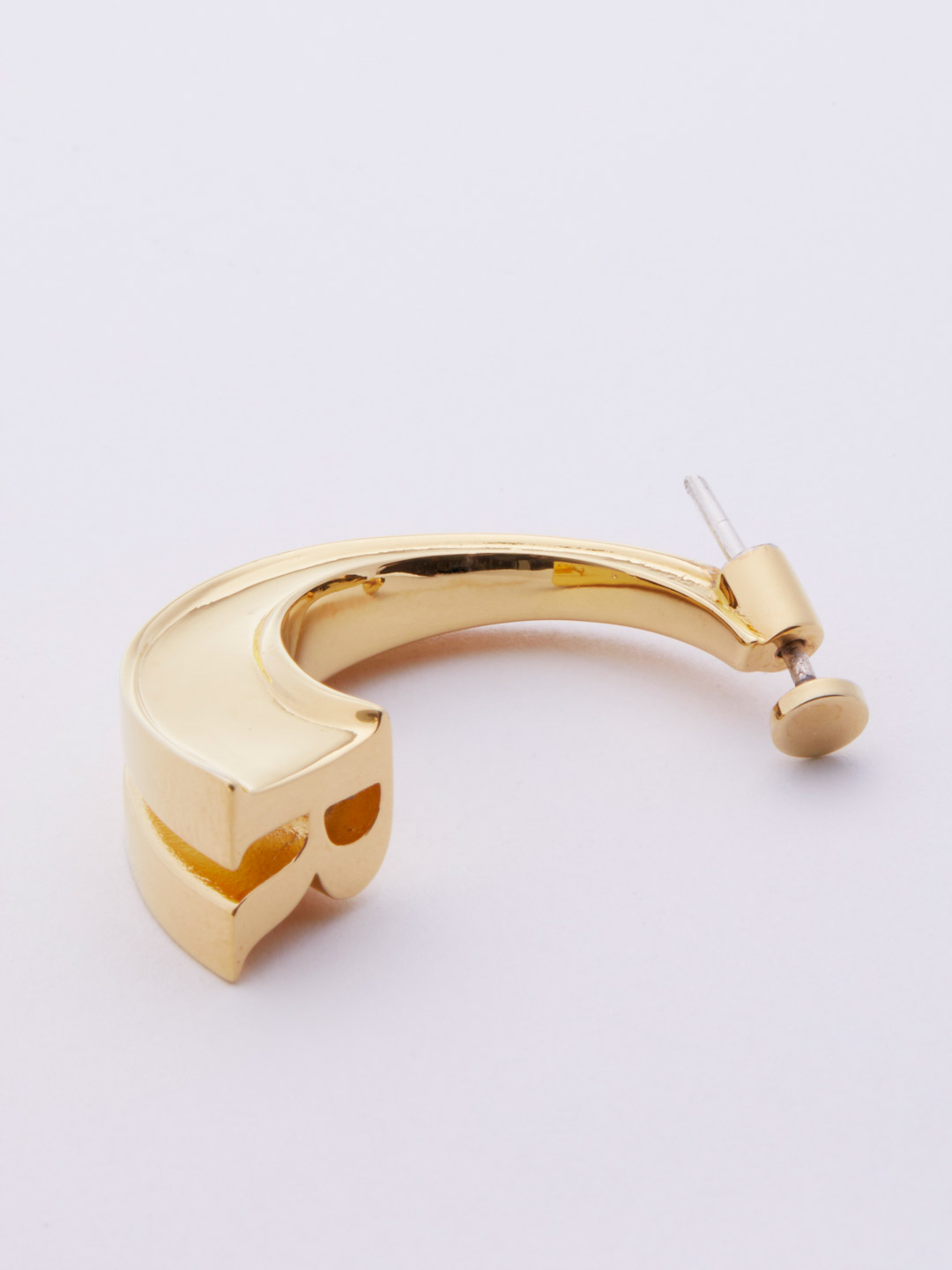 Alphabet Pierced Earring R  - Gold