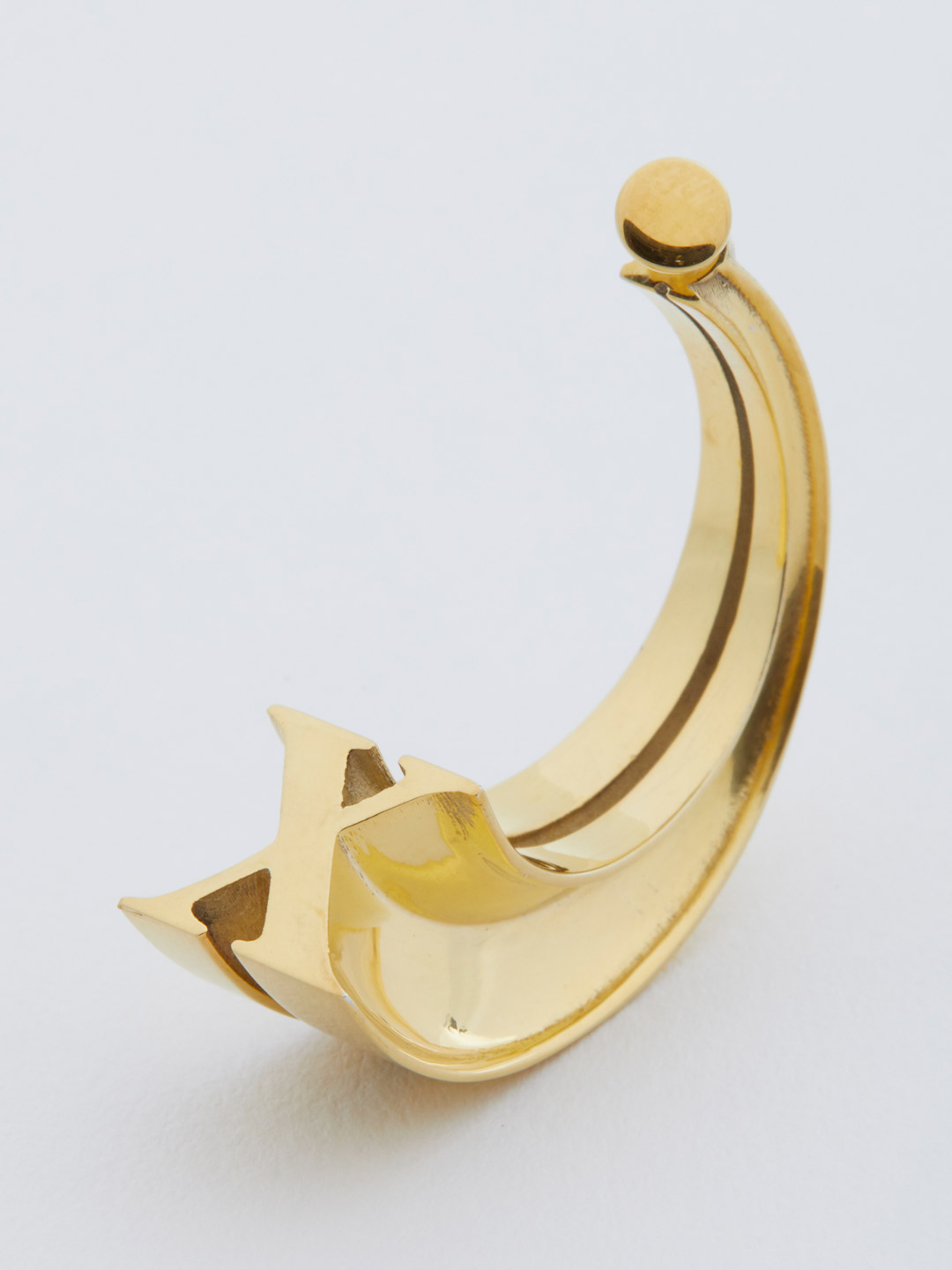 Alphabet Pierced Earring X  - Gold