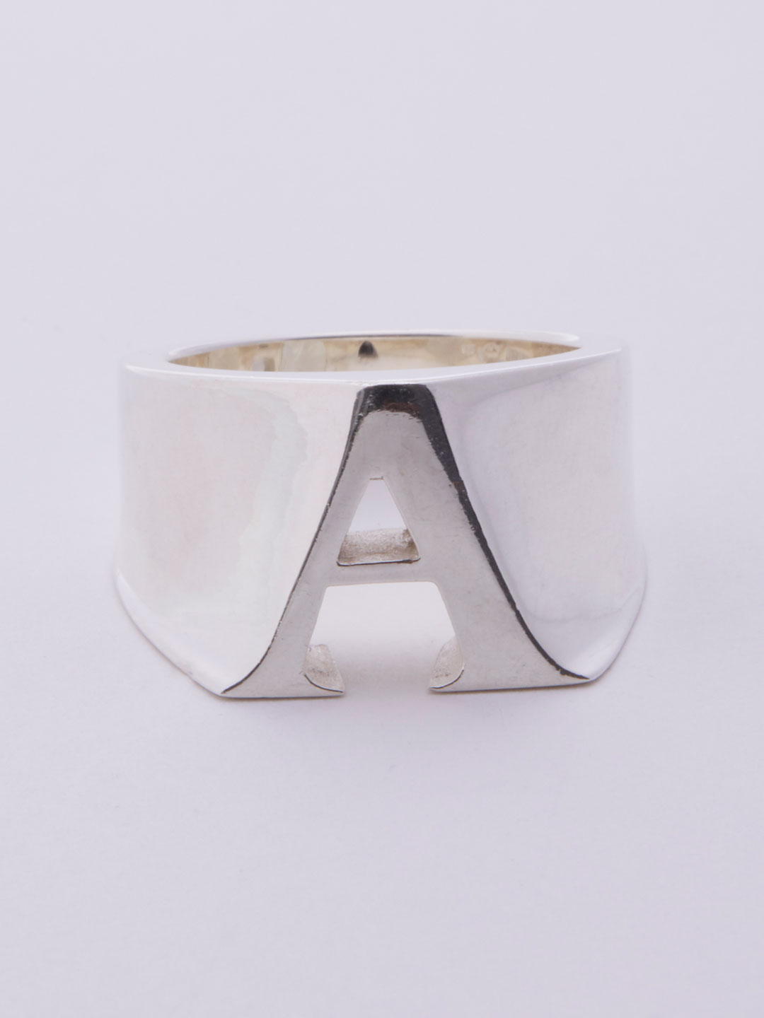 Alphabet Men's Ring A - Silver