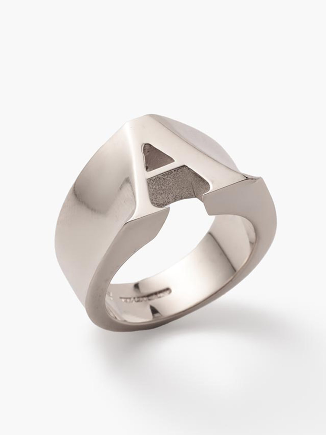 Alphabet Men's Ring A - Silver