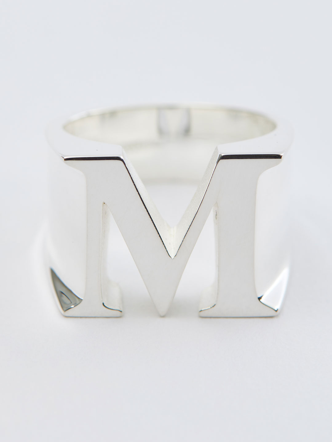 Alphabet Men's Ring M - Silver