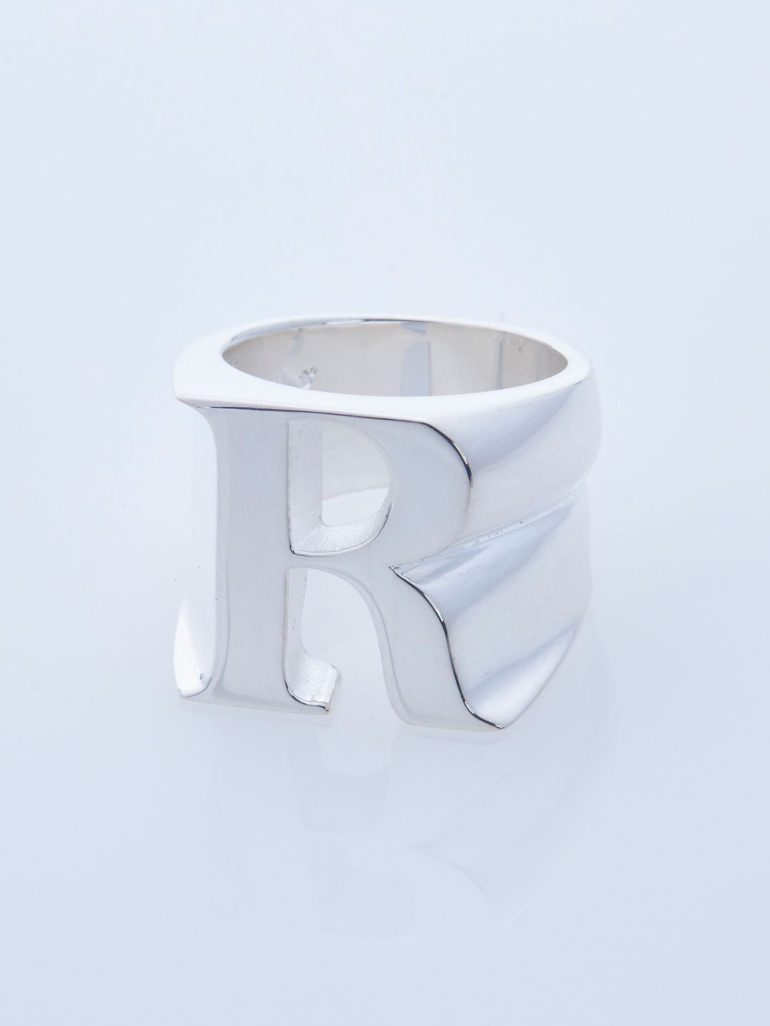 Alphabet Pinky Ring R  - Silver