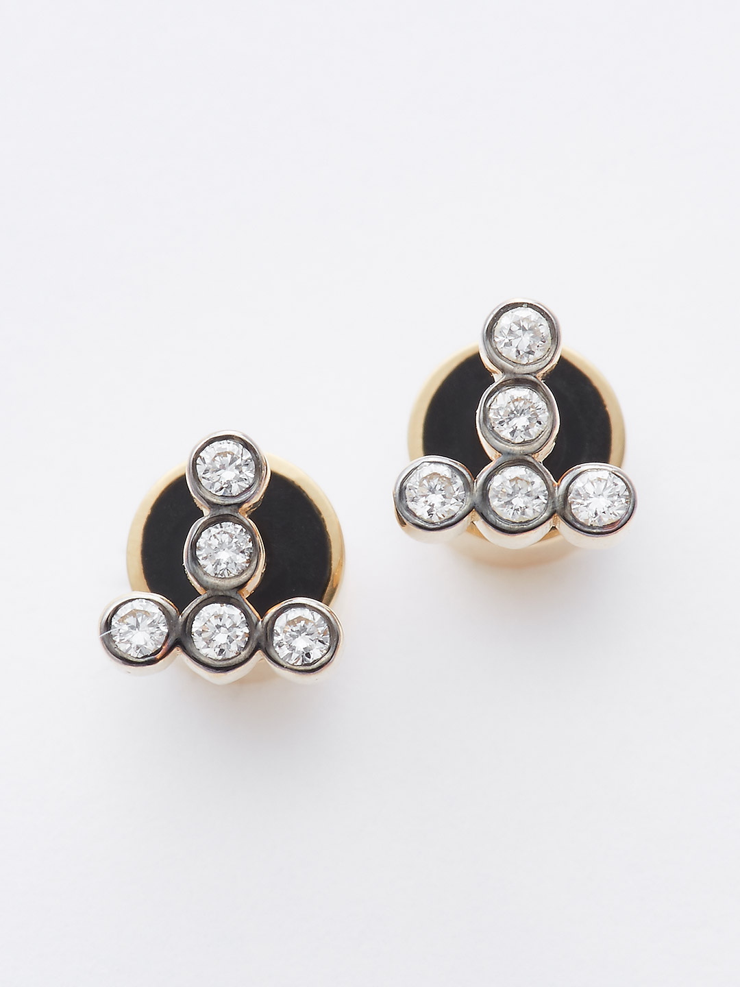 Diamond Pierced Earring - 18K Yellow Gold