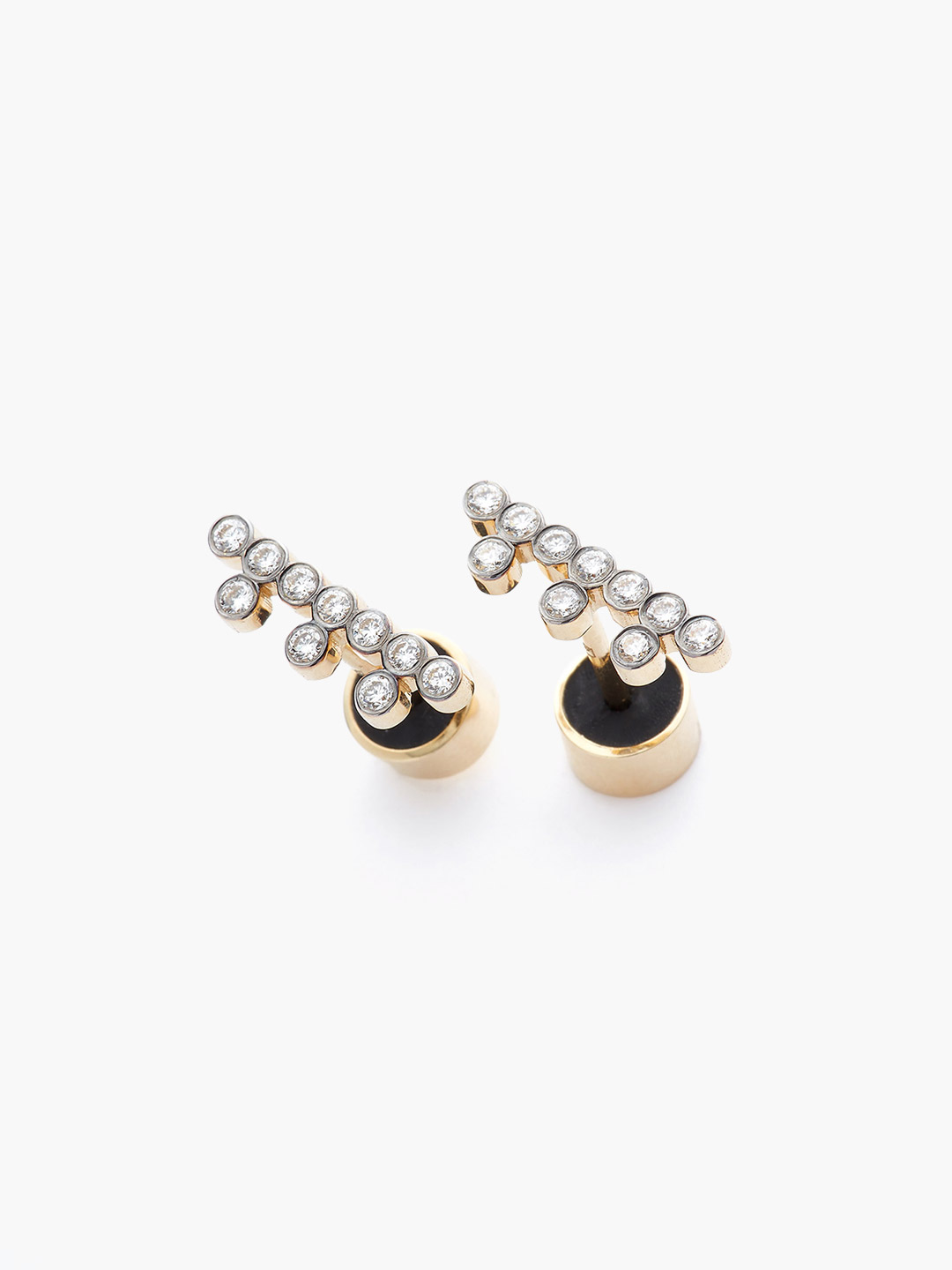 Charnieres Stud Pierced Earring - Yellow Gold