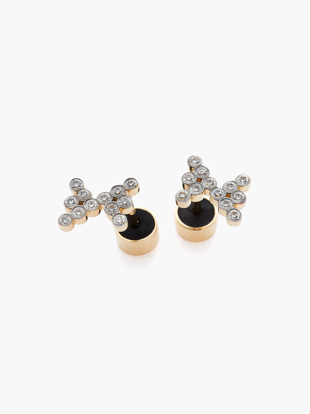 Charnieres Stud Pierced Earring - Yellow Gold