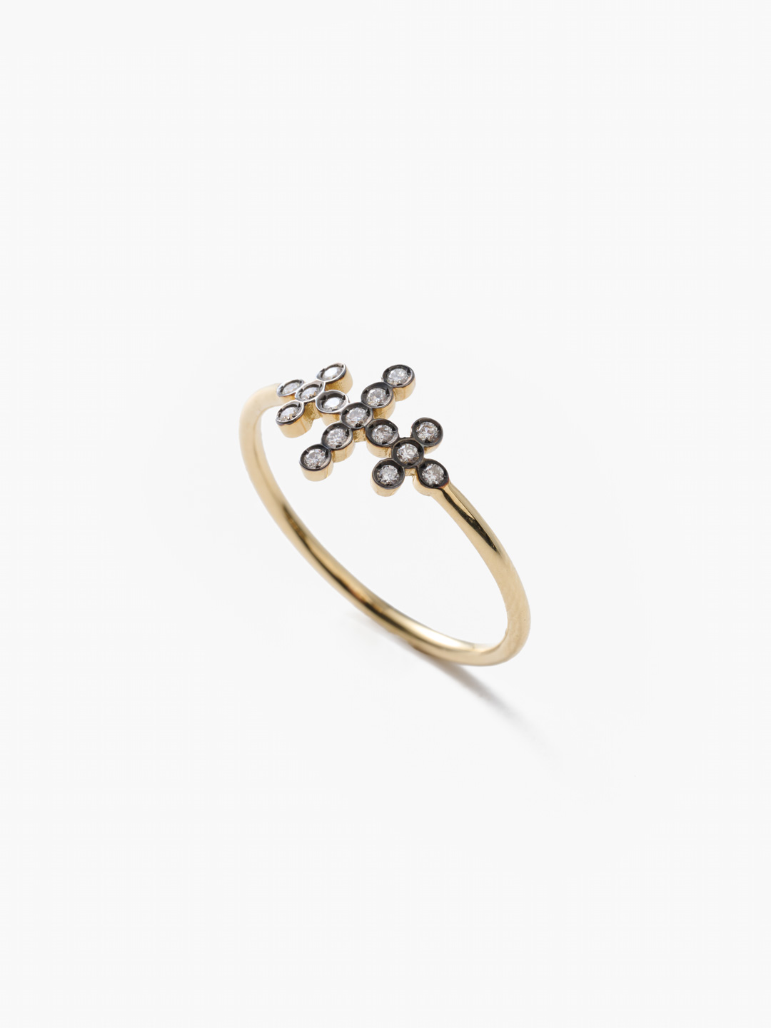 Three Lines Diamond Ring - Yellow Gold