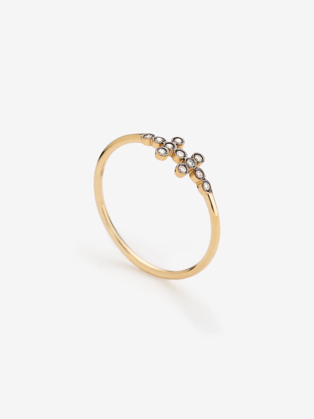 Two Lines Diamond Ring - Yellow Gold