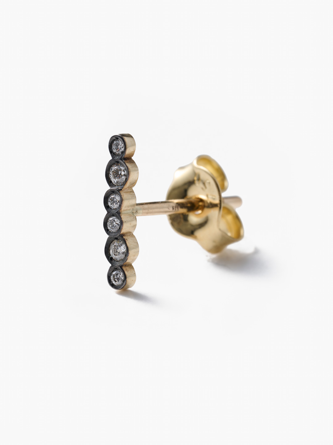 Sigma Stud Pierced Earring  El9 - Yellow Gold